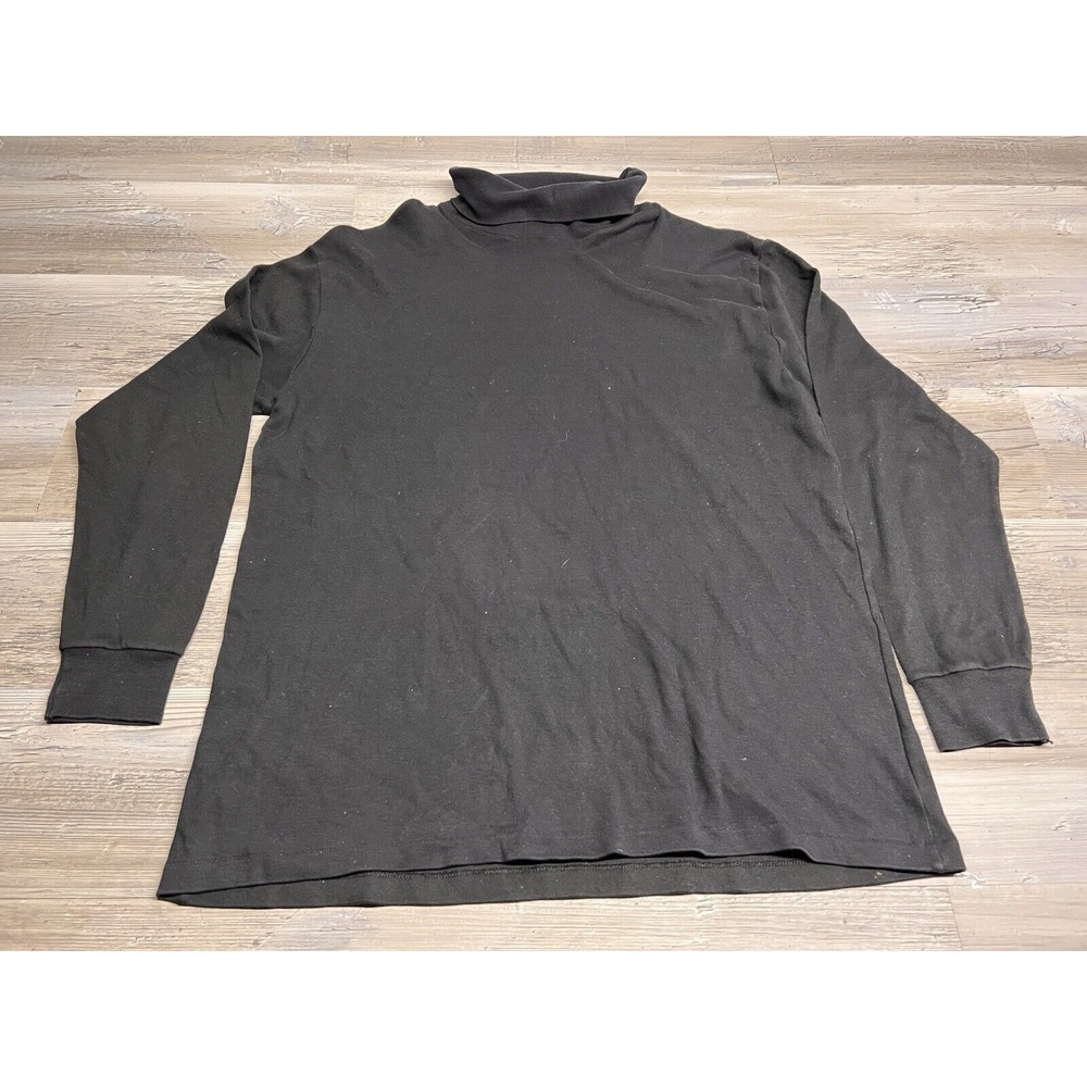 Vintage St Johns Bay Black Turtleneck Shirt Base Layer XL USA Made Long‎ Sleeve